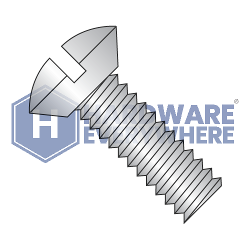 1/4-20 x 3/8 MACHINE SCREWS / Slotted / Oval Head Undercut / 18-8 Stainless / Plain