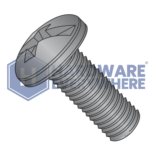 10-32 x 1/2 MACHINE SCREWS / Combo / Pan Head / Steel / Black Oxide