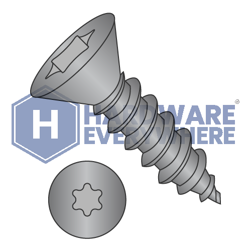 #10 x 1 1/4 SHEET METAL SCREWS / Torx / Flat Head / Steel / Black Oxide