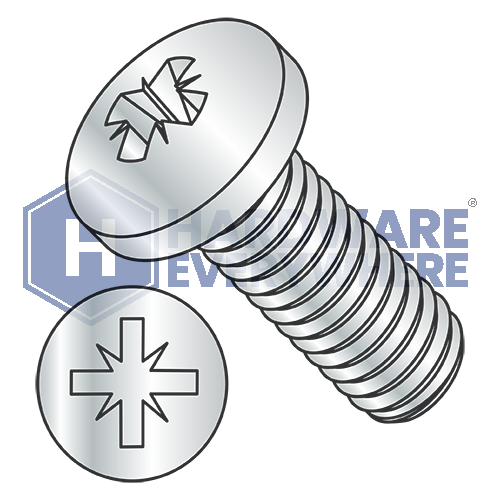 M6 x 14 METRIC MACHINE SCREWS / Pozi / Pan Head / Steel / Zinc