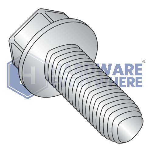 M4 X 16 Thread Forming Screws / Unslotted / Hex Washer Head / A2 Stainless / Plain / Taptite Alternate