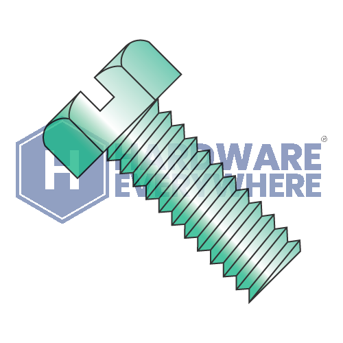 10-32 x 3/8 MACHINE SCREWS / Slotted / Hex Head / Steel / Green Zinc