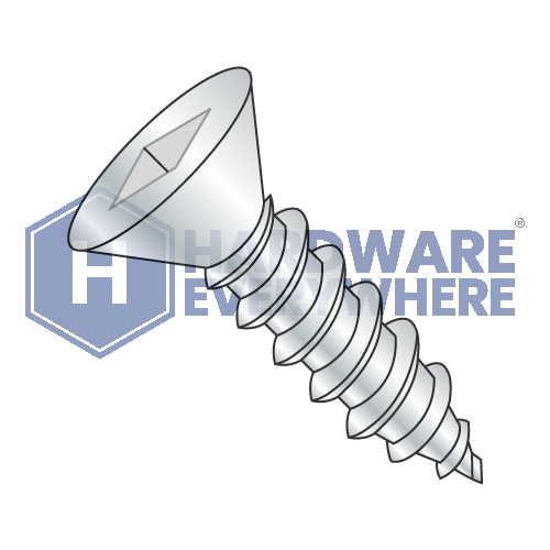 #10 x 3/4 SHEET METAL SCREWS / Square / Flat Head / Steel / Zinc