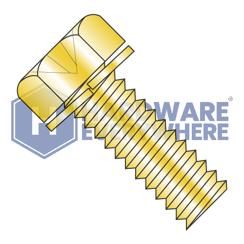 M3 x 8 METRIC SEMS SCREWS / Phillips / Hex Head / Steel / Yellow Zinc