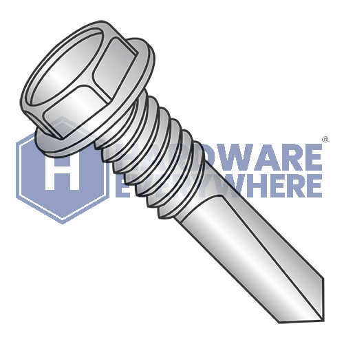 #12 x 2 SELF DRILLING SCREWS / Unslotted / Hex Washer Head / Steel / Coated 1000 Hour