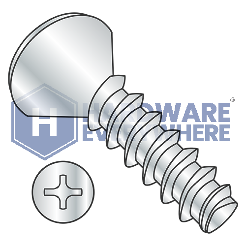 10-14 X 3/4 Thread Forming Screws / Phillips / Oval Head / Steel / Zinc / Plastite (Blunt Tip) Alternate 48-2
