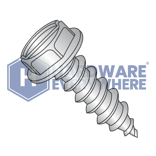 5/16 x 1 1/4 SHEET METAL SCREWS / Slotted / Hex Washer Head / 18-8 Stainless / Plain