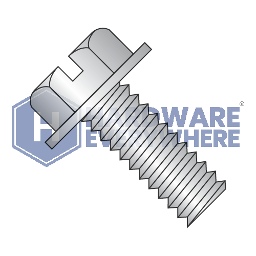 6-32 x 1/2 MACHINE SCREWS / Slotted / Hex Washer Head / 18-8 Stainless / Plain