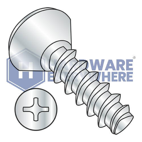 8-16 x 3/8 THREAD FORMING SCREWS / Phillips / Oval Head Undercut / Steel / Zinc