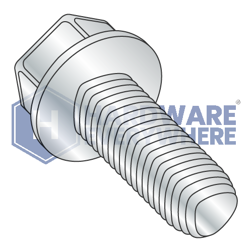 M4 X 8 Thread Forming Screws / Unslotted / Hex Washer Head / Steel / Zinc / Taptite Alternate