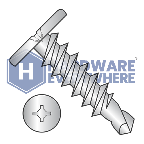 #14 x 1 SELF DRILLING SCREWS / Combo / Pancake Head / 410 Stainless / Plain