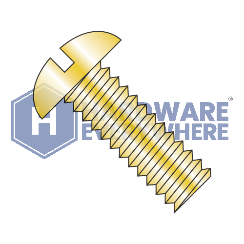 6-32 x 1 1/4 MACHINE SCREWS / Slotted / Round Head / Steel / Yellow Zinc
