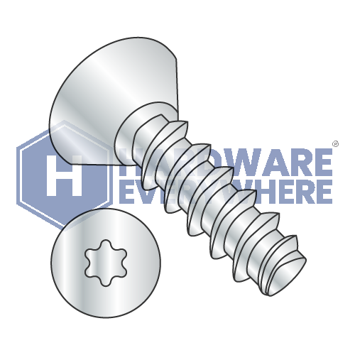 10-14 x 1/2 THREAD FORMING SCREWS / Torx / Flat Head Undercut / Steel / Zinc