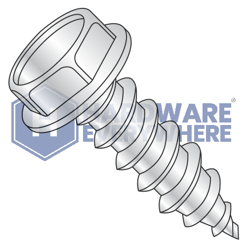 #14 x 1 1/2 SHEET METAL SCREWS / Unslotted / Hex Washer Head / Steel / Zinc