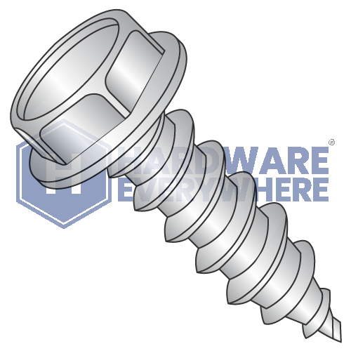 #14 x 1 SHEET METAL SCREWS / Unslotted / Hex Washer Head / 18-8 Stainless / Plain