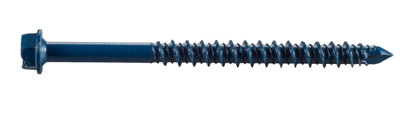 3/16 x 1-3/4" Aerosmith Blue-Coated Concrete Screws / Hex Slot / Steel / 1000 Hour Coating
