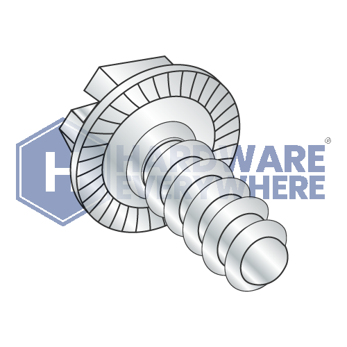 #10 x 3/8 SHEET METAL SCREWS / Slotted / Hex Washer Head / Steel / Zinc