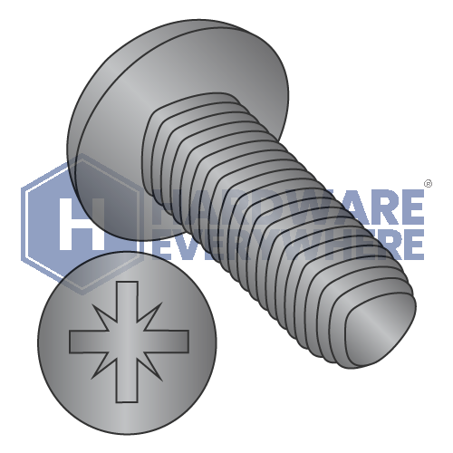 M4 X 8 Thread Forming Screws / Pozi / Pan Head / Steel / Black Zinc / Taptite Alternate