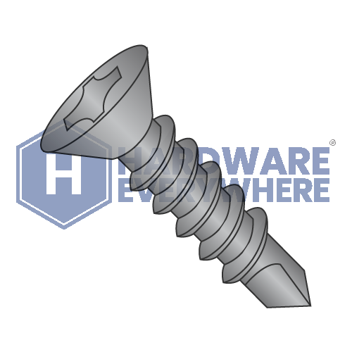 #14 x 2 SELF DRILLING SCREWS / Phillips / Flat Head / Steel / Black Oxide