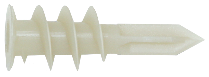 8 Aerosmith EZ-Zip Nylon Drywall Anchors without Screws Bulk  / Nylon / Natural White