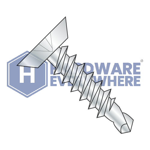 #12 x 1 SELF DRILLING SCREWS / Phillips / Flat Head Undercut / Steel / Zinc