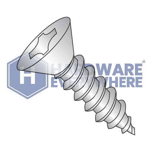 #14 x 2 SHEET METAL SCREWS / Phillips / Flat Head / 18-8 Stainless / Plain