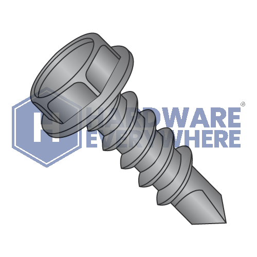 5/16 x 1 3/4 SELF DRILLING SCREWS / Unslotted / Hex Washer Head / Steel / Black Oxide