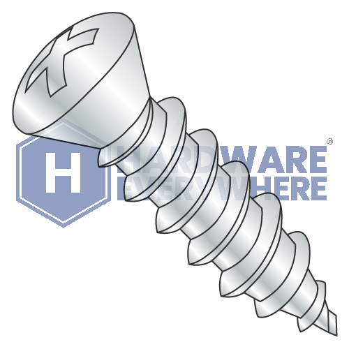 #10 x 3/4 SHEET METAL SCREWS / Phillips / Oval Head / Steel / Zinc