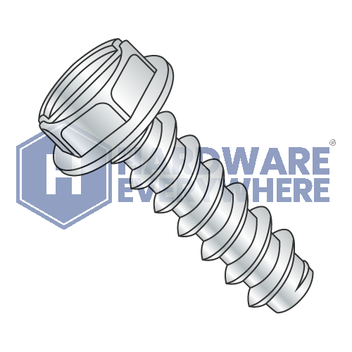 #10 x 1 1/2 SHEET METAL SCREWS / Slotted / Hex Washer Head / Steel / Zinc