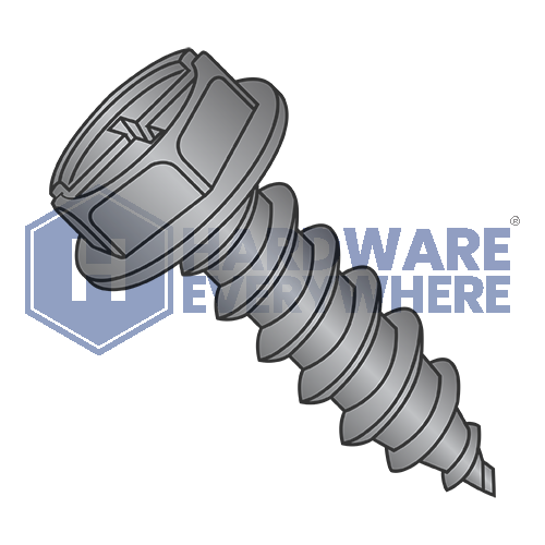 #10 x 1/2 SHEET METAL SCREWS / Combo / Hex Washer Head / Steel / Black Zinc