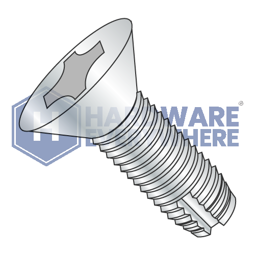 8-32 X 1/2 Thread Cutting Screws / Phillips / Flat Head / Steel / Zinc / Type 1