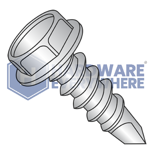 #14 x 7/8 SELF DRILLING SCREWS / Unslotted / Hex Washer Head / Steel / Coated 1000 Hour