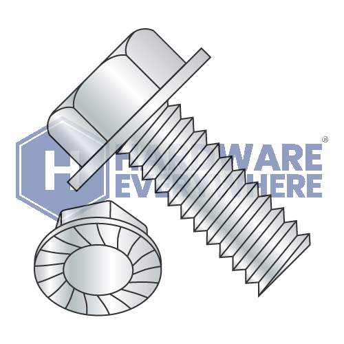 10-32 x 5/16 MACHINE SCREWS / Unslotted / Hex Washer Head / Steel / Zinc