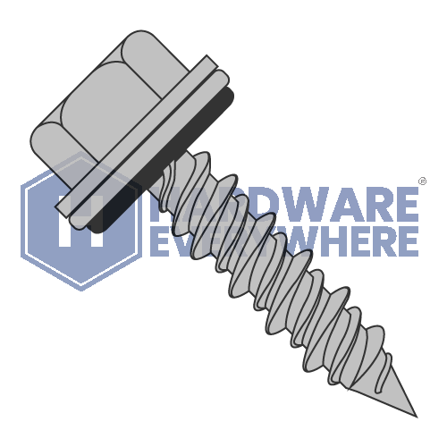 10-16 x 2 1/2 Sheet Metal Screw / Unslotted / Hex Washer Head / Steel / Mechanical Galvanized / Type 17