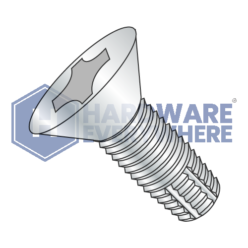 8-32 X 3/8 Thread Cutting Screws / Phillips / Flat Head / Steel / Zinc / Type F