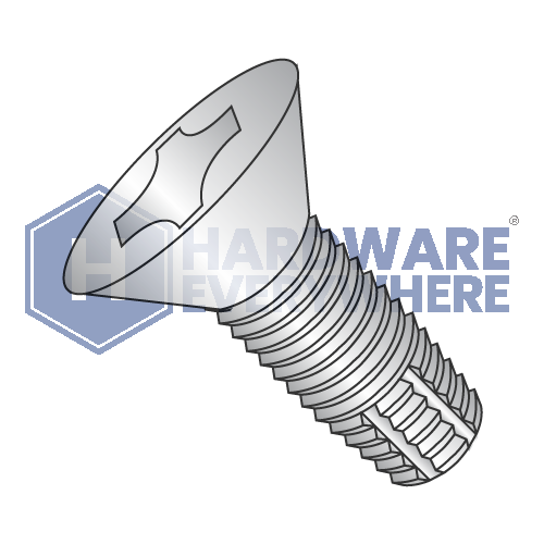 1/4-20 X 2 1/2 Thread Cutting Screws / Phillips / Flat Head / 18-8 Stainless / Plain / Type F