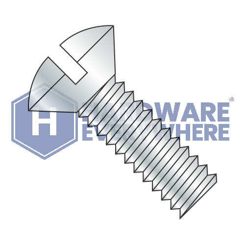 12-24 x 3/4 MACHINE SCREWS / Slotted / Oval Head / Steel / Zinc
