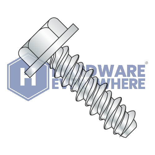 #8 x 3/8 SHEET METAL SCREWS / Unslotted / Hex Washer Head / Steel / Zinc