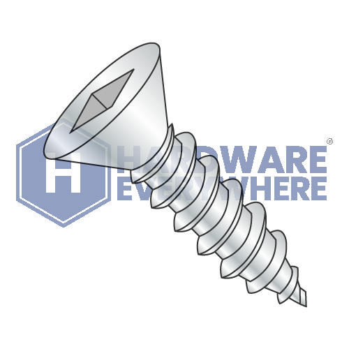 #10 x 1 1/2 SHEET METAL SCREWS / Square / Flat Head / Steel / Zinc