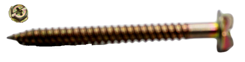 8-15 x 2 1/2 SELF PIERCING SCREWS / Slot+Phil Combo / Hex Washer Head / Steel / Yellow Zinc + Wax